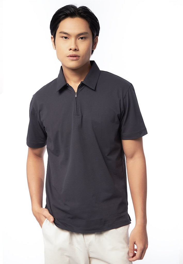 Short Sleeve Zip Polo Shirt