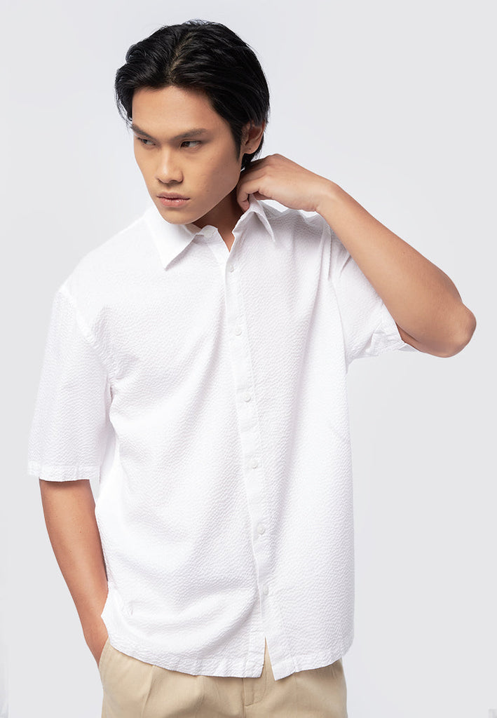 Relaxed Fit Short Sleeve Textured Shirt