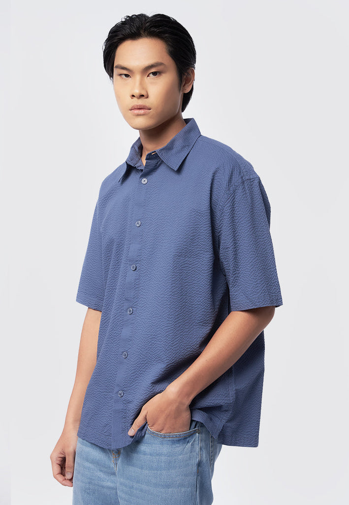 Relaxed Fit Short Sleeve Textured Shirt