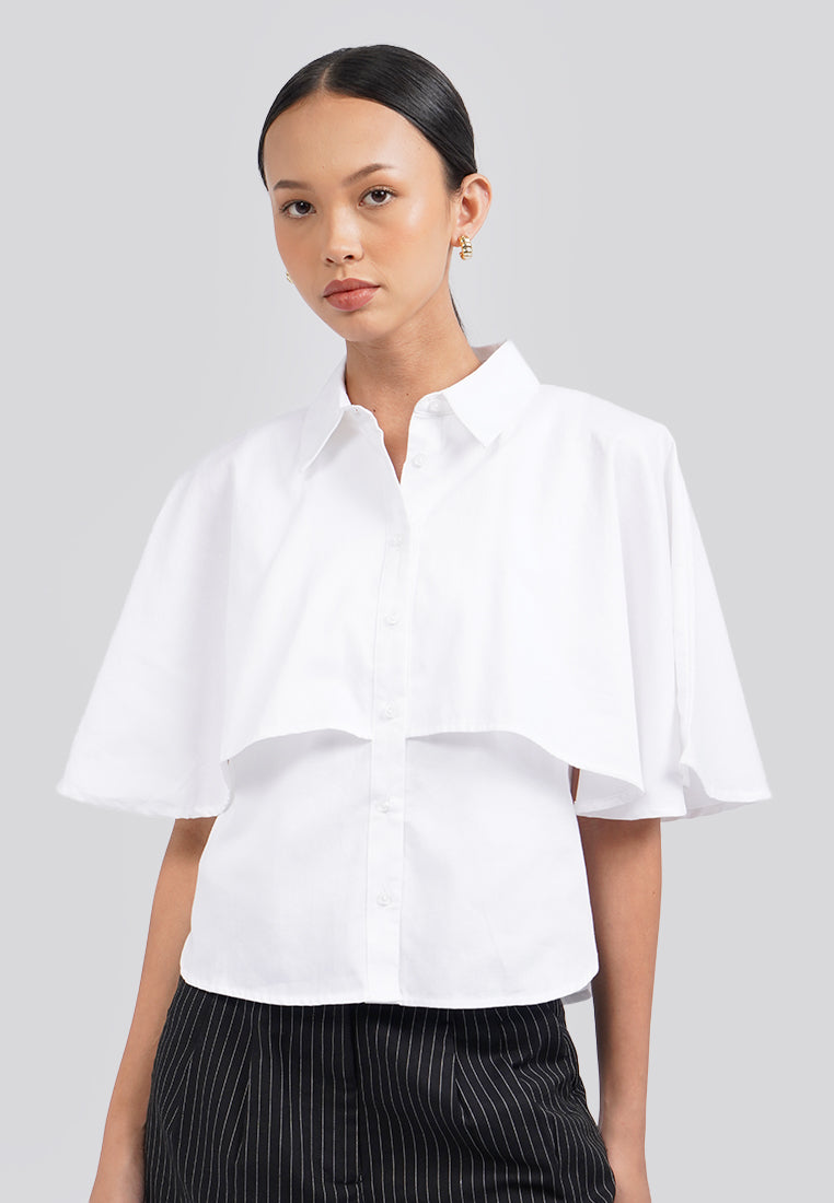 Short Sleeve Layered Top - White main image 1