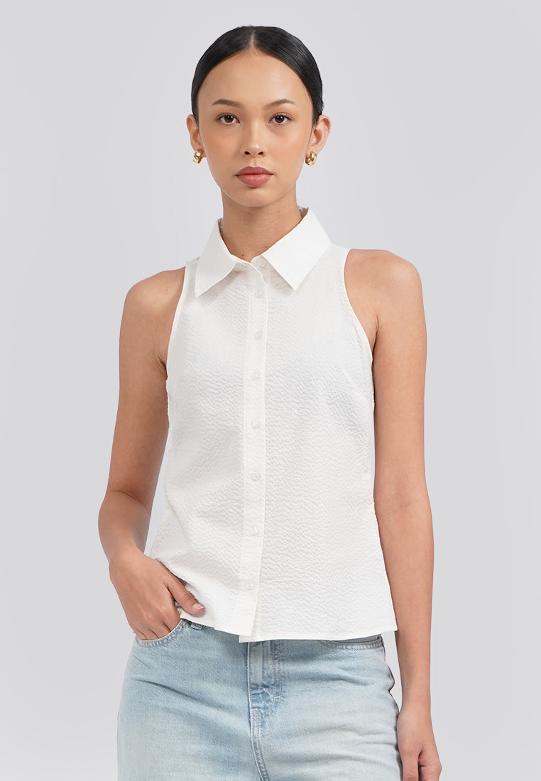 Off White Halter Neck Blouse main image 0