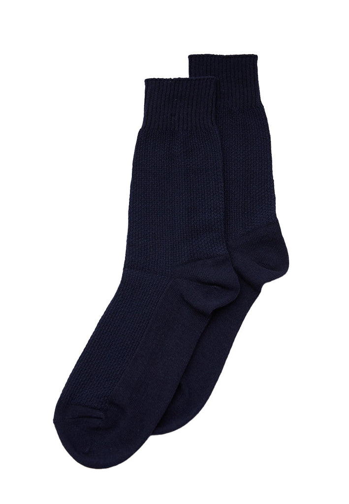 Navy Crew Length Socks