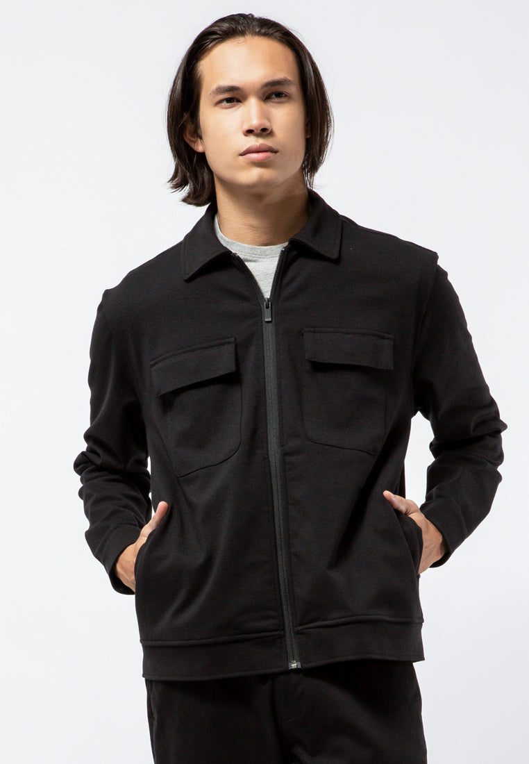 Zip Pocket Knit Jacket EXECUTIVE