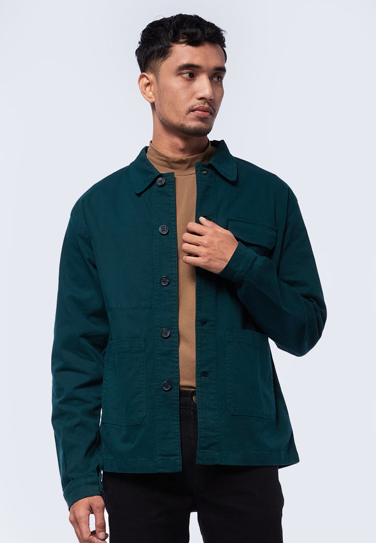 Slim Fit Shirt Jacket with Pocket EXECUTIVE