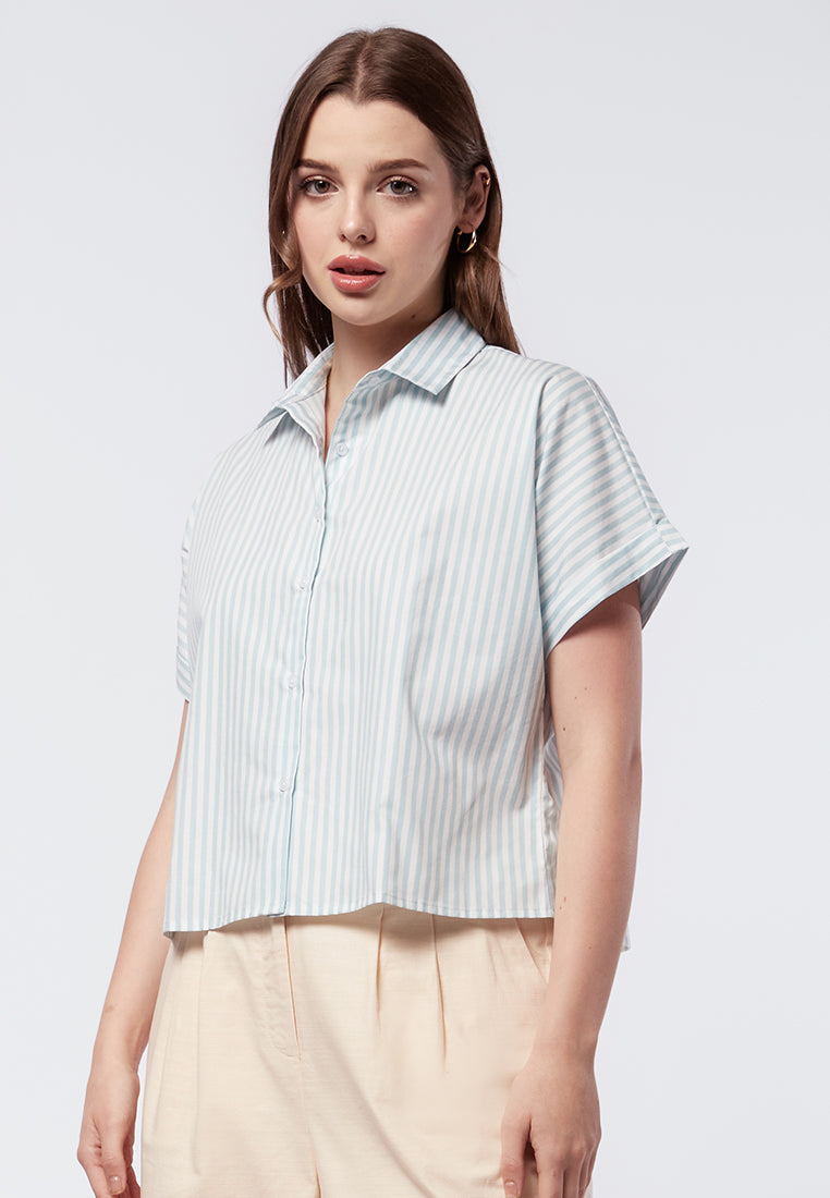 Isuzu Drapery Short Sleeve Blouse