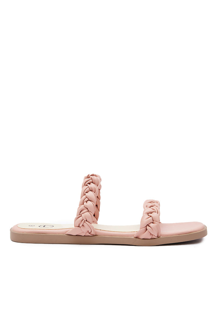 Soft Pink Braided Strap Sandals