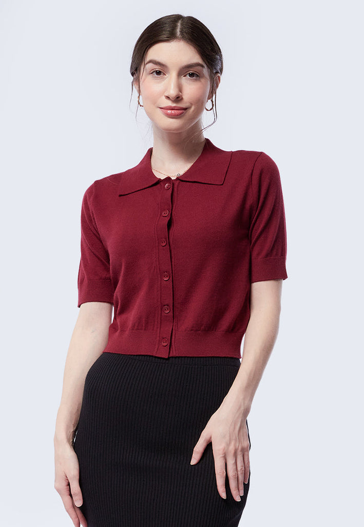 Soft Touch Polo Knit Top