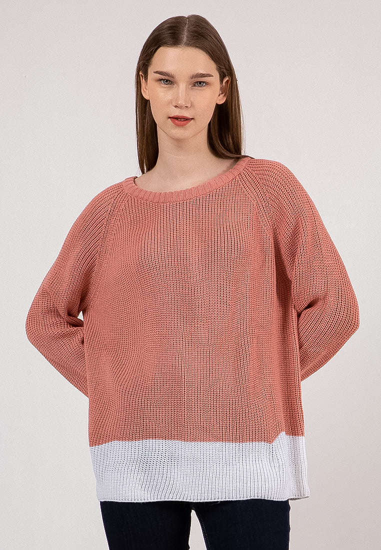 Dikara Jumper with Scarf in Knit Dusty Pink