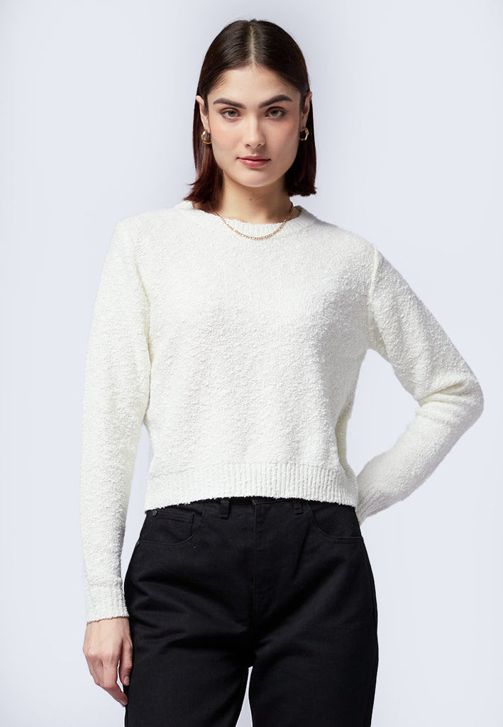 Textured Long Sleeve Sweater