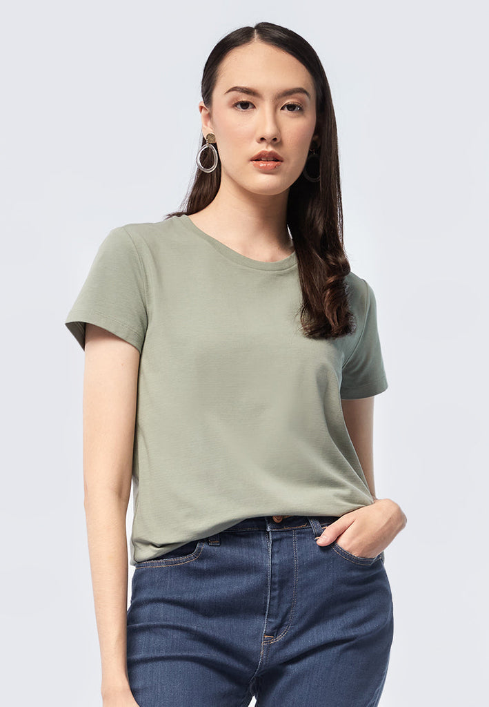 Basic Round Neck Cotton T-Shirt