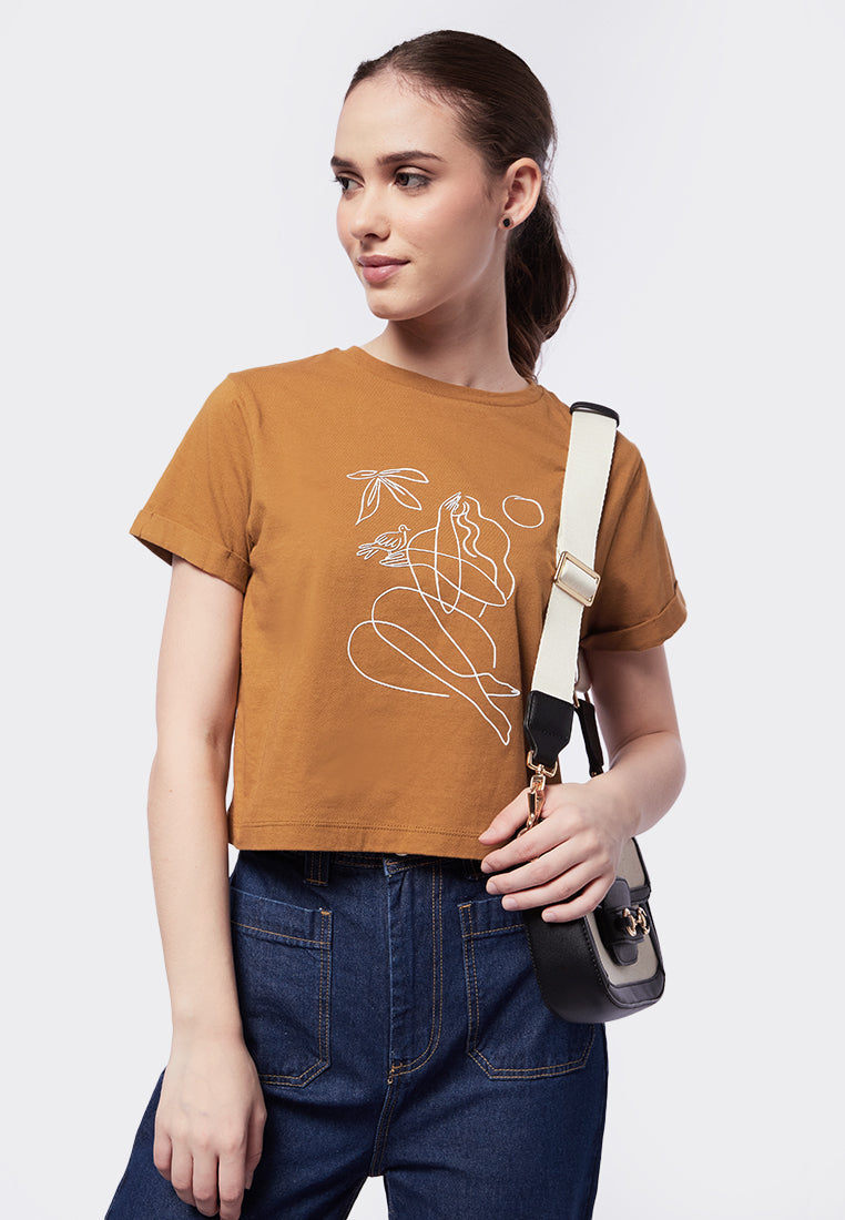 Printed Graphic Crop T-Shirt