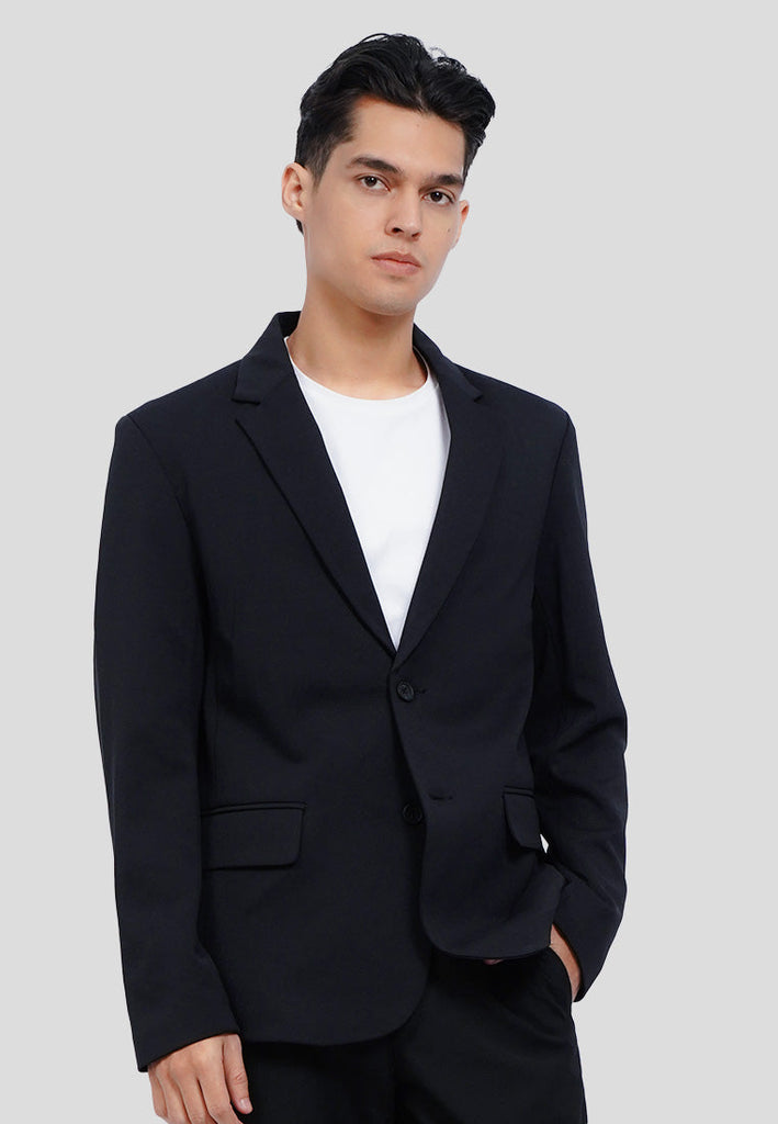 Slim Fit Half Lining Knit Blazer