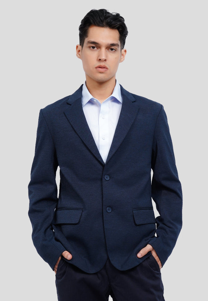 Slim Fit Half Lining Knit Blazer