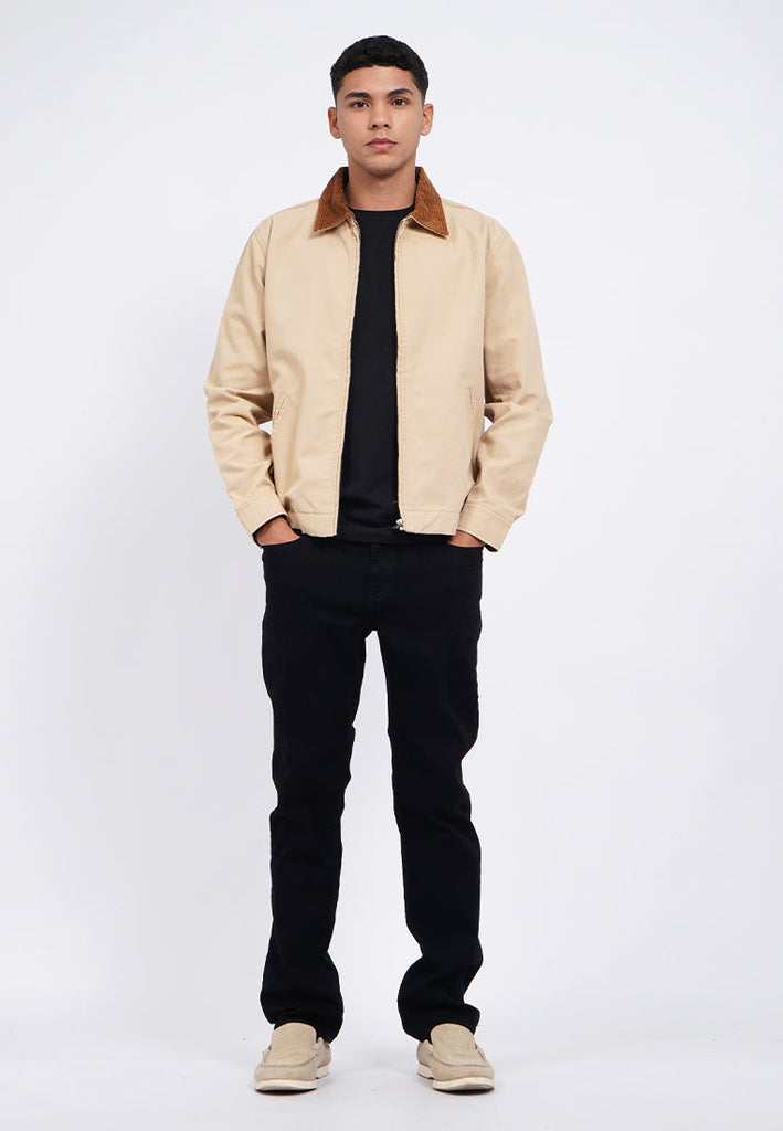 Contrast Collar Canvas Jacket