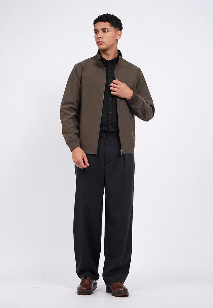 Harrington Jacket with Rib Hem