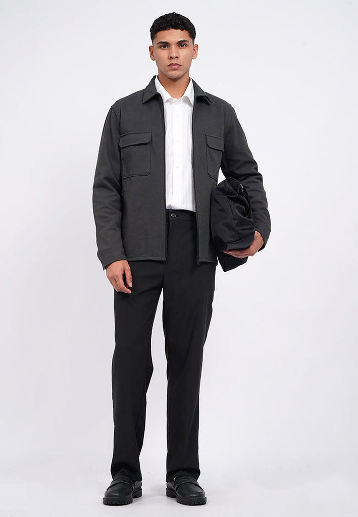 Overshirt Jacket with Zip Opening