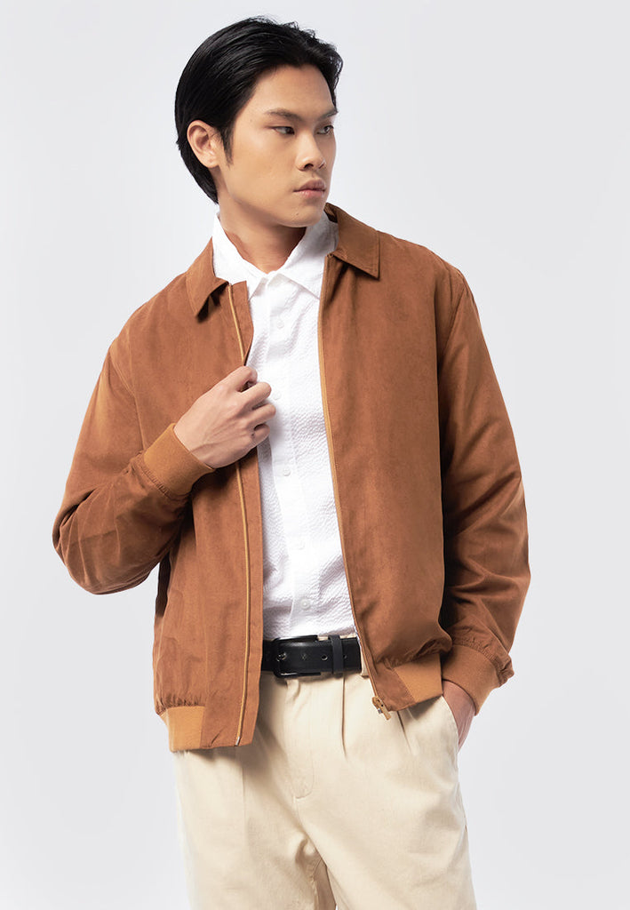 Slim Fit Suede Collar Jacket