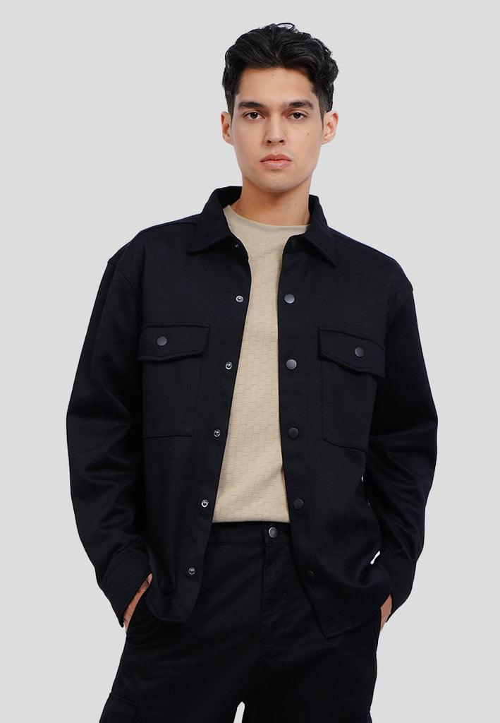 Loose Jacket with Snap Button
