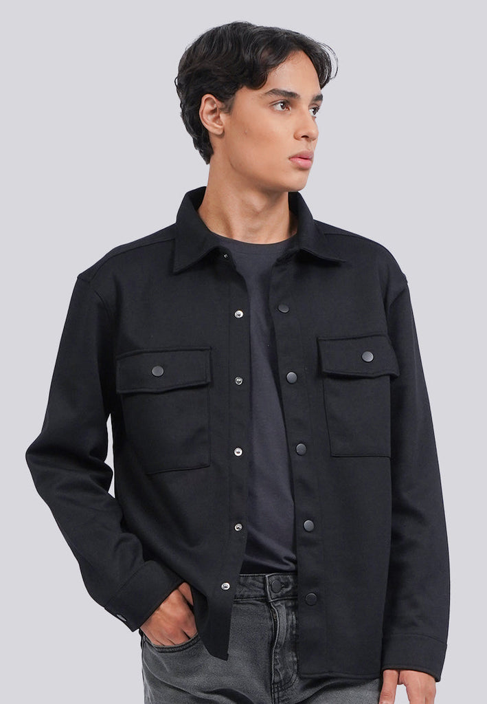 Loose Jacket with Snap Button