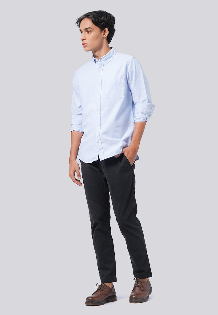 Regular Fit Long Sleeve Oxford Shirt L.Blue