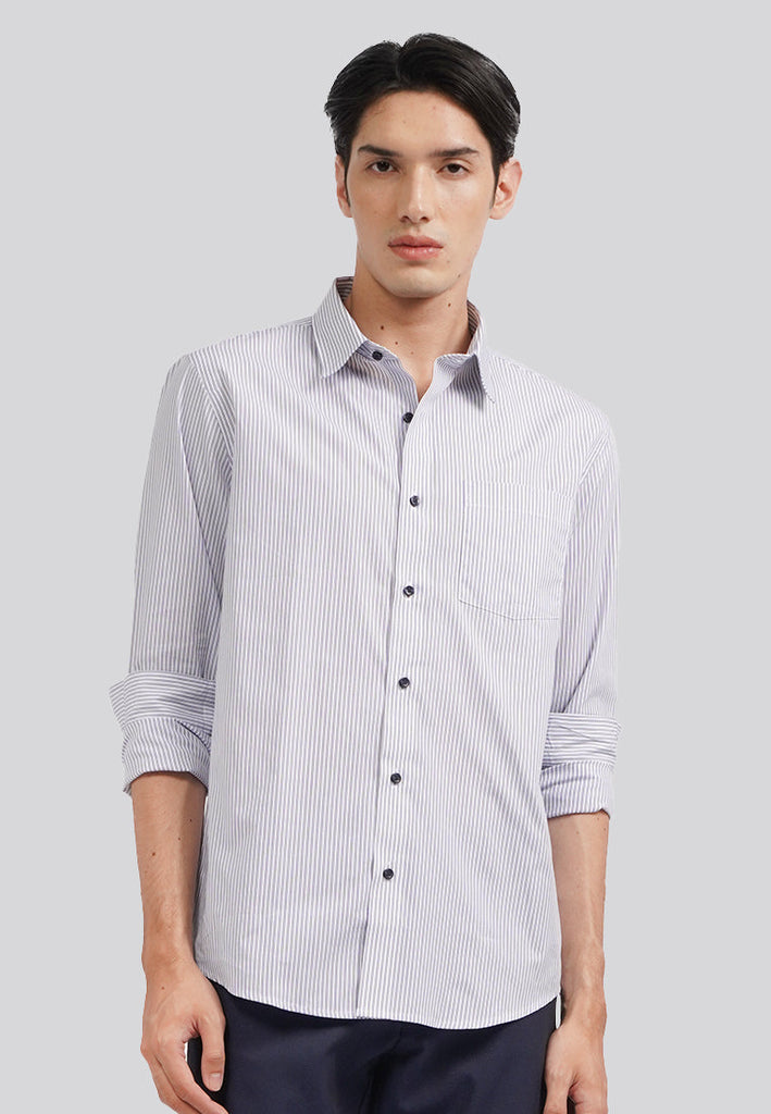 Easy Care Long Sleeve Stripe Shirt