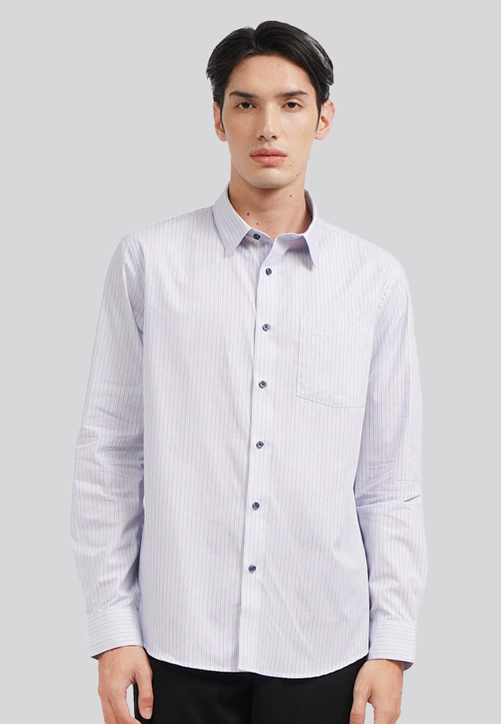 Easy Care Long Sleeve Stripe Shirt