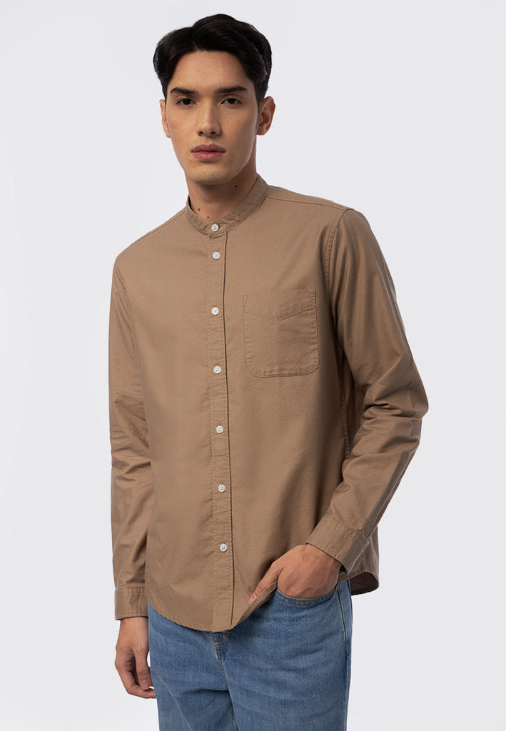 Long Sleeve Stand Up Collar Shirt