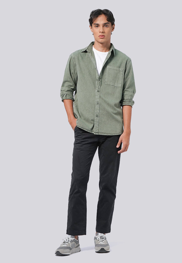 Garment Dyed Long Sleeve Shirt