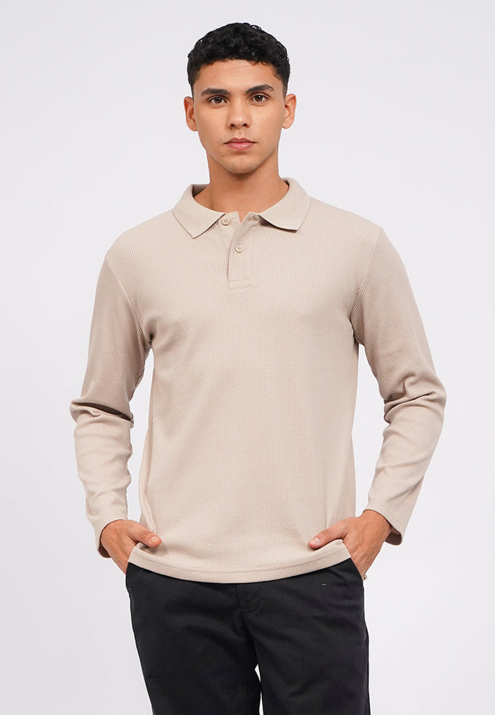 Slim Fit Long Sleeve Polo Shirt