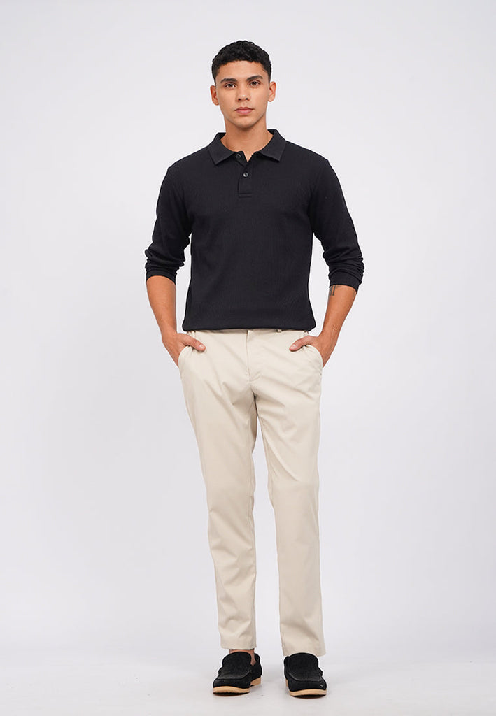 Slim Fit Long Sleeve Polo Shirt