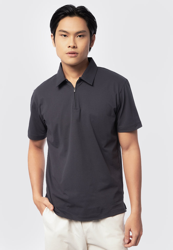 Short Sleeve Zip Polo Shirt