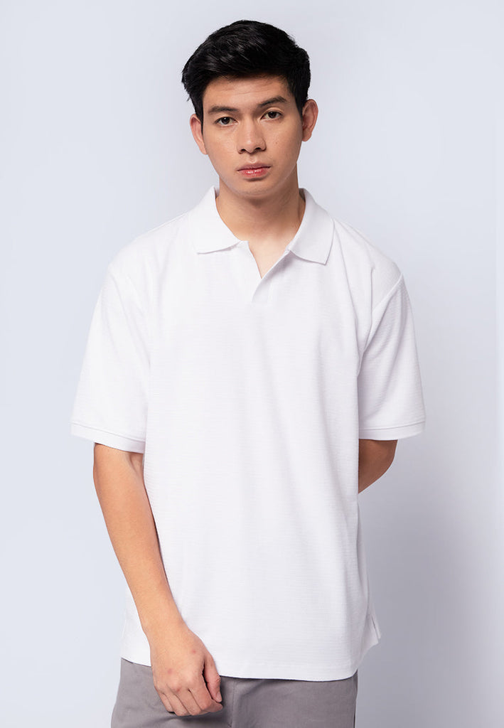 Short Sleeve Textured Polo Shirt