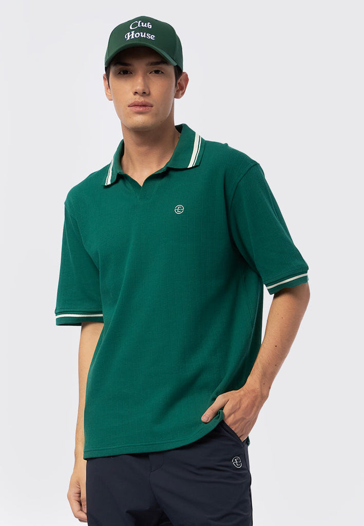 Regular Fit Polo Shirt with Stripe Collar