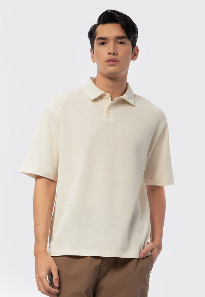 Short Sleeve Textured Polo Shirt