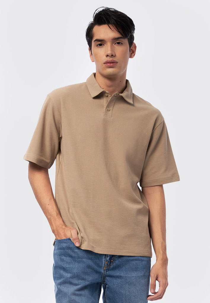 Short Sleeve Textured Polo Shirt