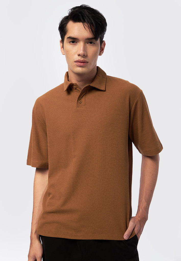 Short Sleeve Textured Polo Shirt