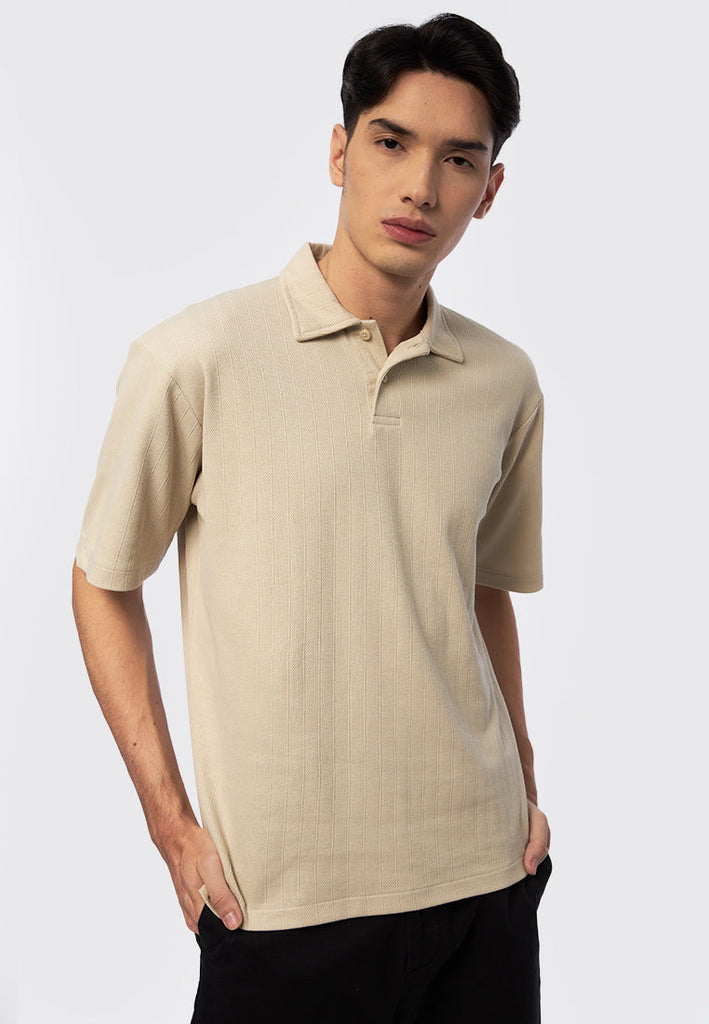 Short Sleeve Textured Polo Shirt