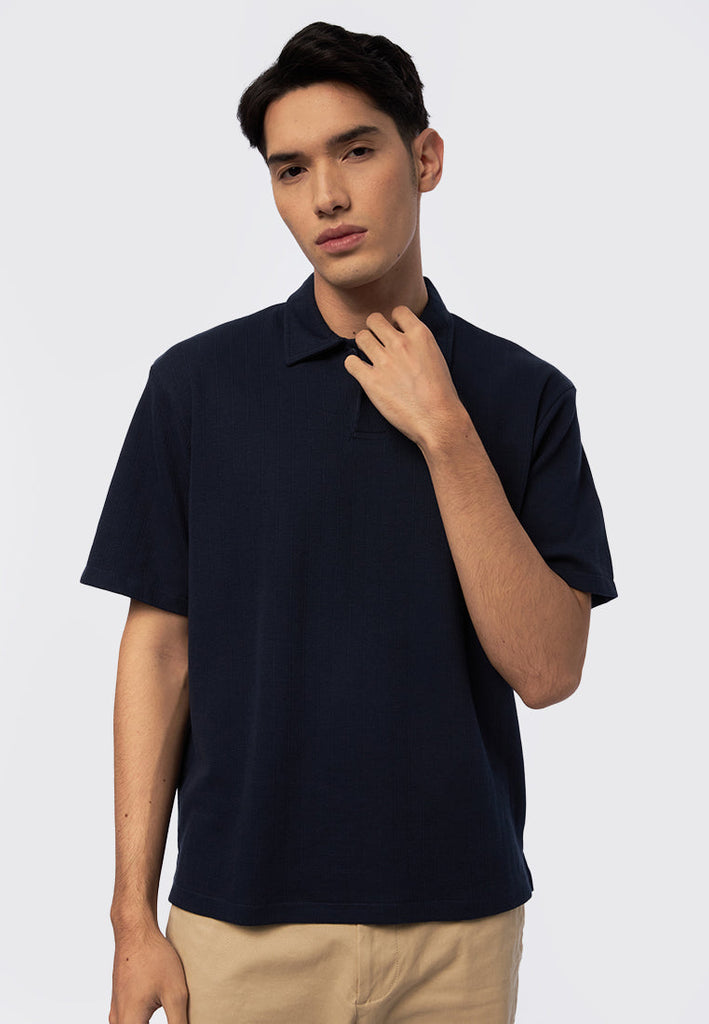 Short Sleeve Textured Polo Shirt