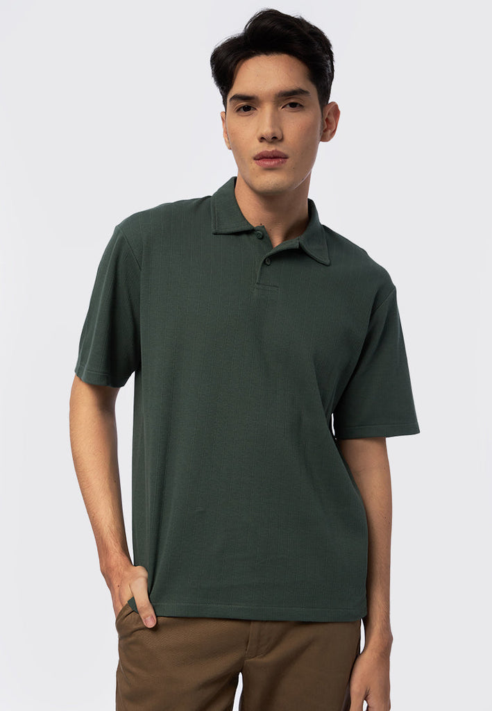 Short Sleeve Textured Polo Shirt