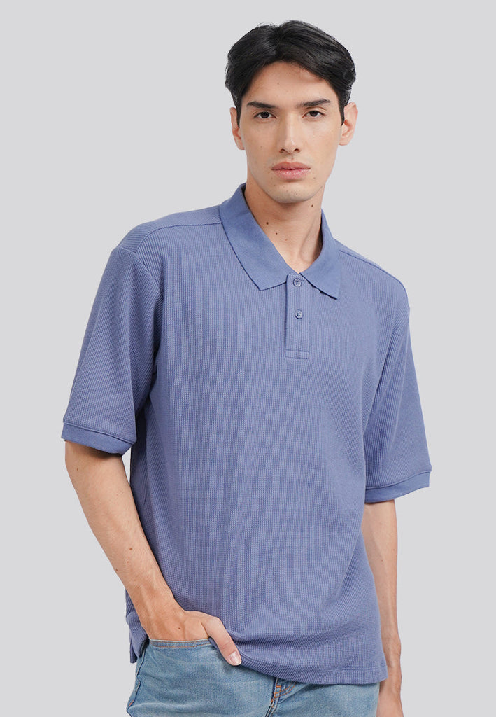 Short Sleeve Textured Polo Shirt