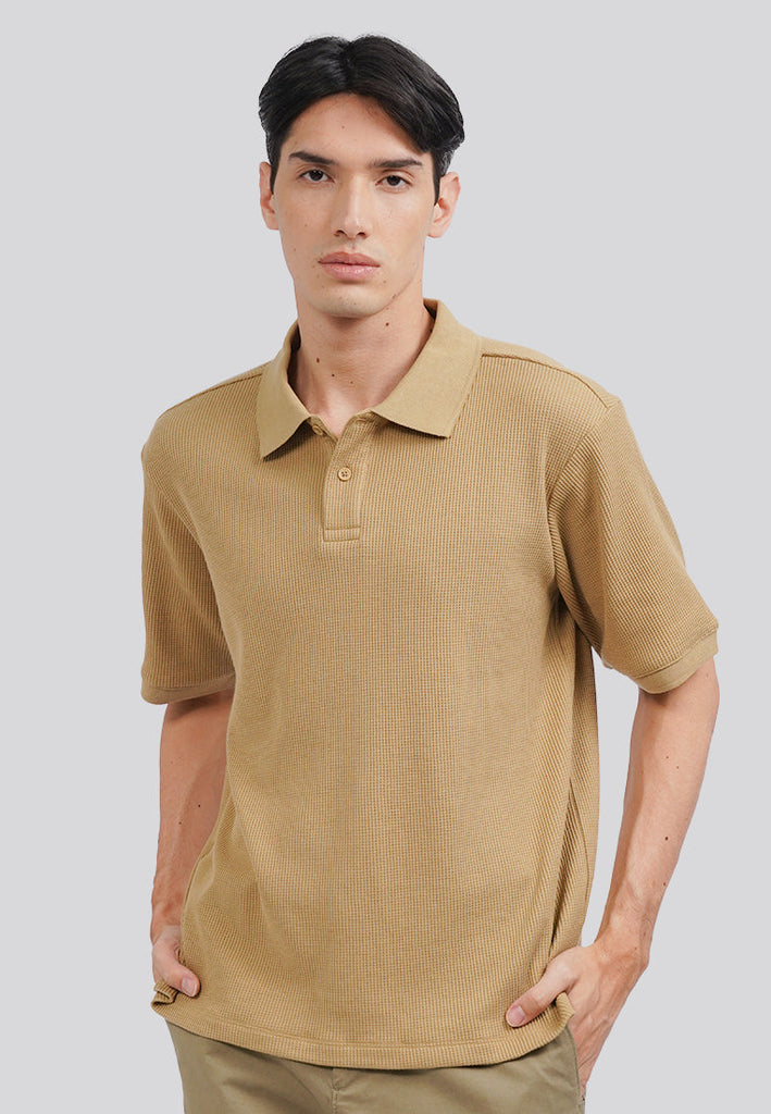 Short Sleeve Textured Polo Shirt