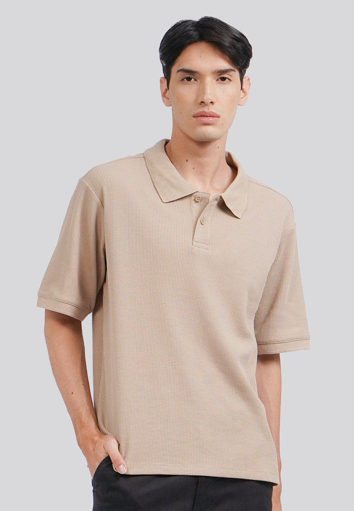 Short Sleeve Textured Polo Shirt