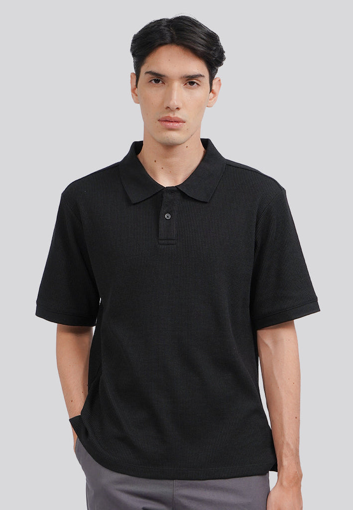 Short Sleeve Textured Polo Shirt