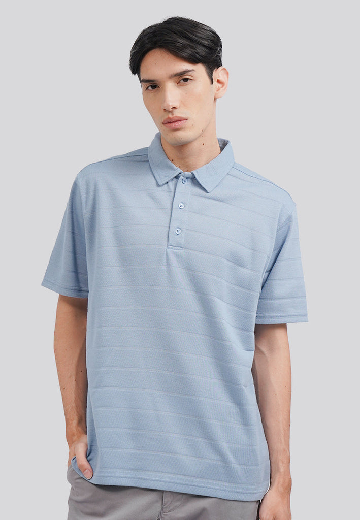 Textured Polo Shirt with Button