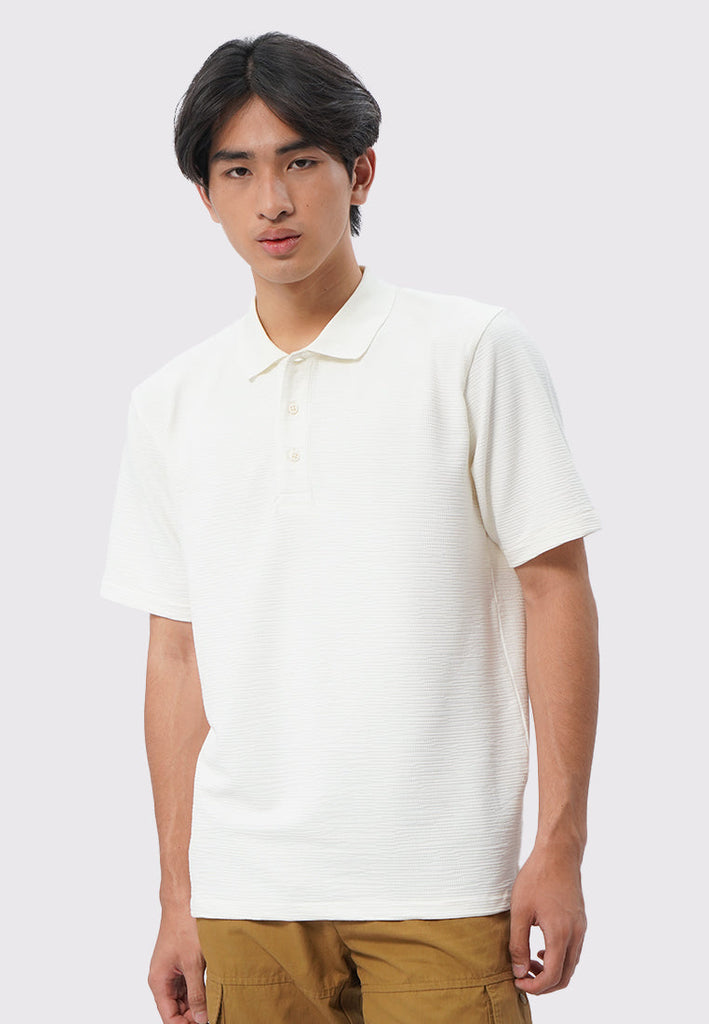 Short Sleeve Textured Polo Shirt