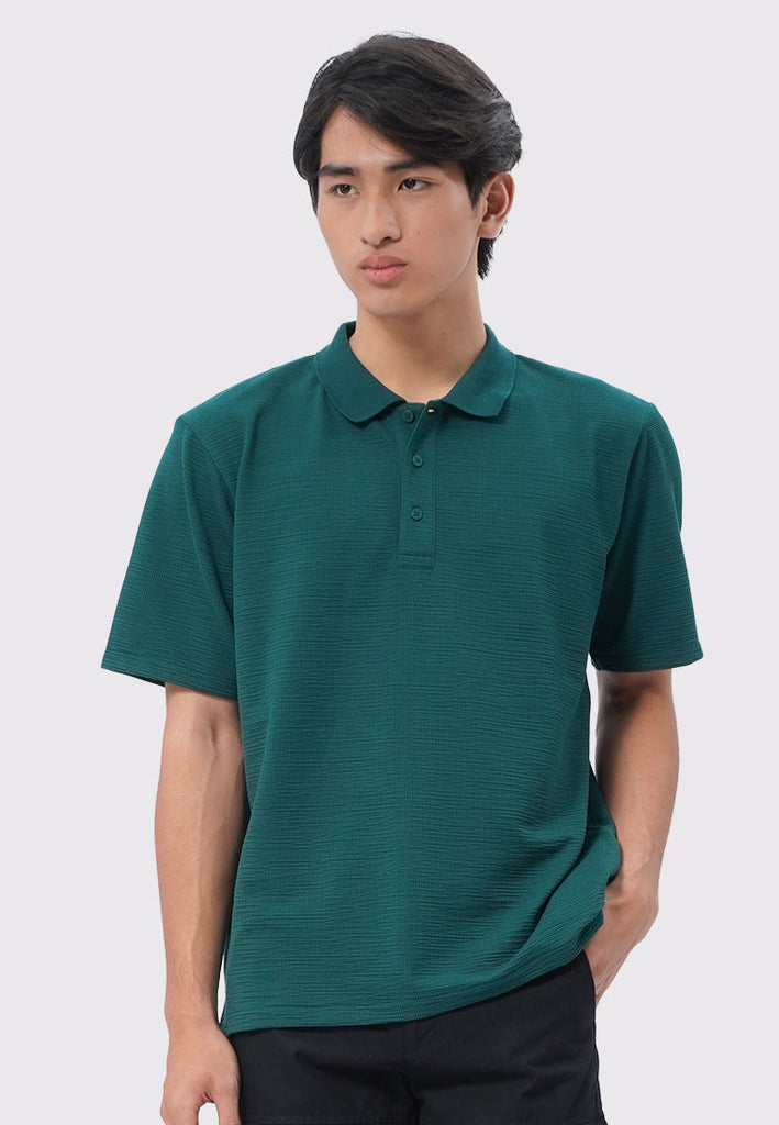 Short Sleeve Textured Polo Shirt