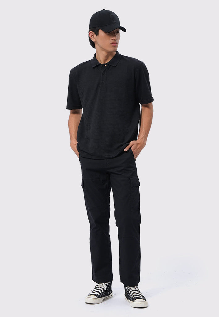 Short Sleeve Textured Polo Shirt