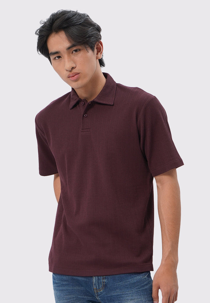 Short Sleeve Textured Polo Shirt