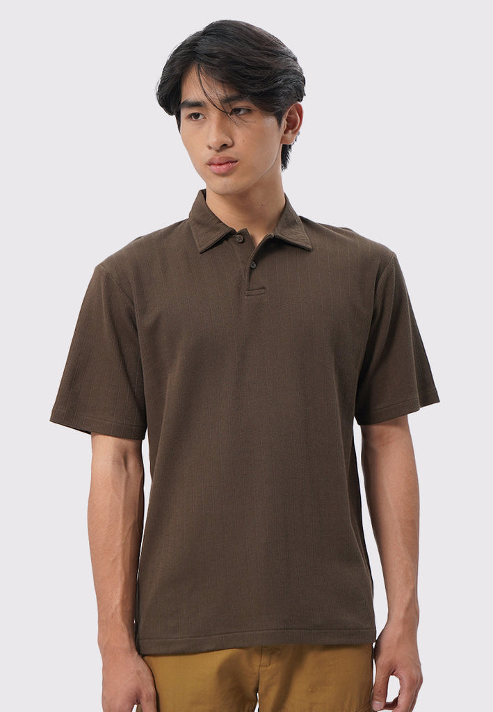 Short Sleeve Textured Polo Shirt