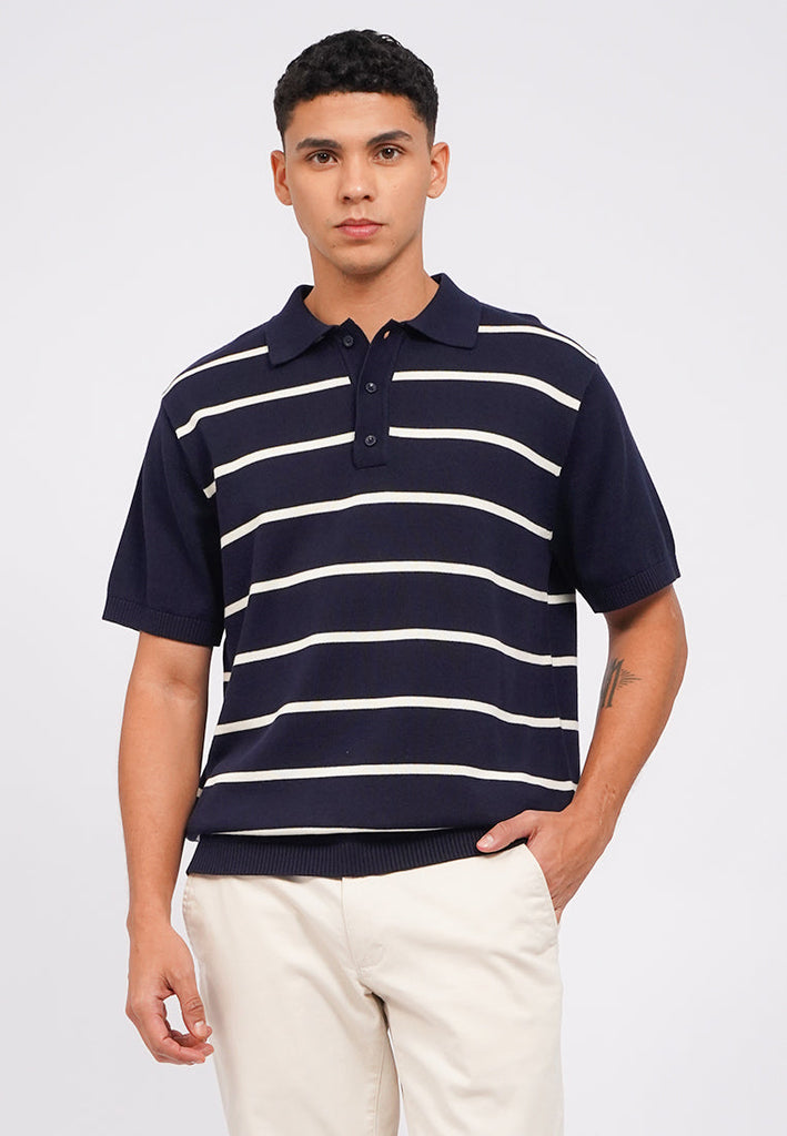 Stripes Buttoned Polo Shirt